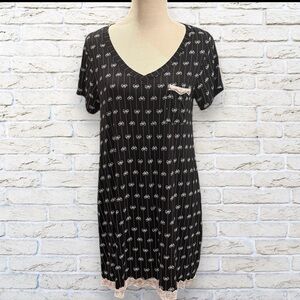 Laura Ashley Bows and Lace Nightgown - Sleep Shirt - Size Large